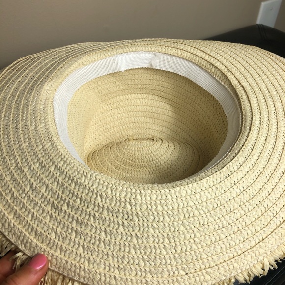 Handwoven Straw Beach Hat With Beads - Picture 5 of 6